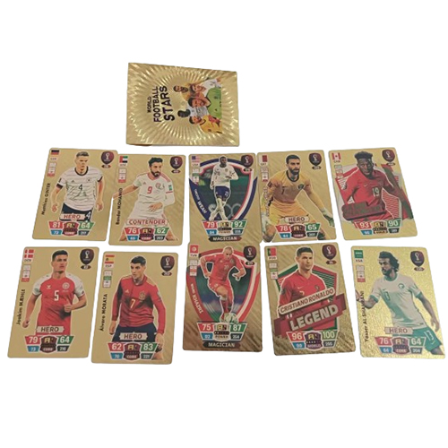 Football Cards 10pcs Golden Football Star Cards World Cup Football Cards League Champions Football Collection Card Gift for Children Fans Boys