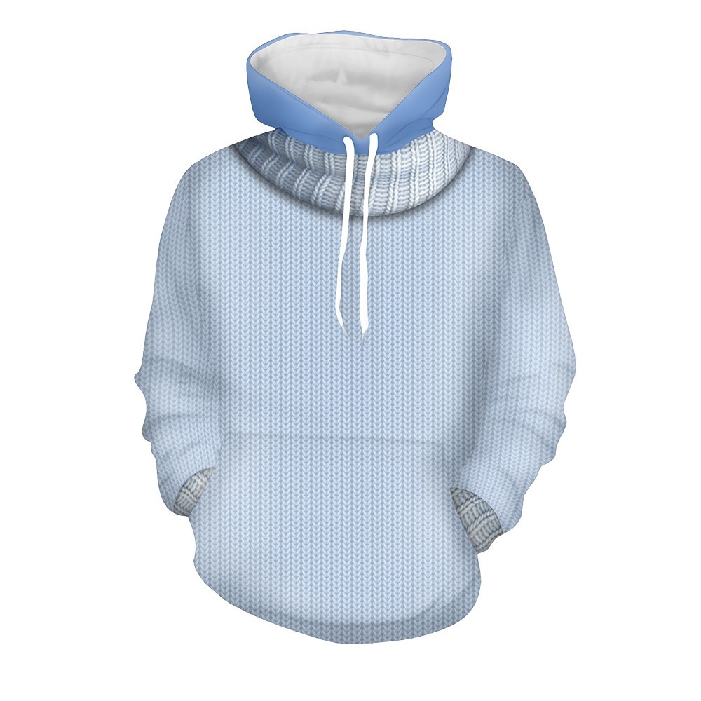 (Kids 100 cm) Kids Adults Inside Out 2 SADNESS Costume 3D Hoodies Sweatshirt Pullover Top Unisex