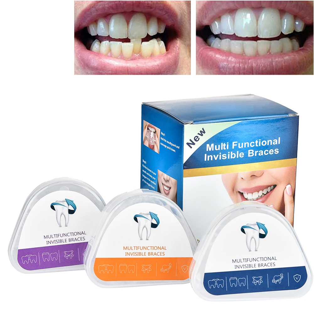 (Three in one set) Teeth Corrector Tooth Orthodontic Trainer Fake Braces Trainer for Teeth Alignment 3 Phases for Adults Tooth Care Tools