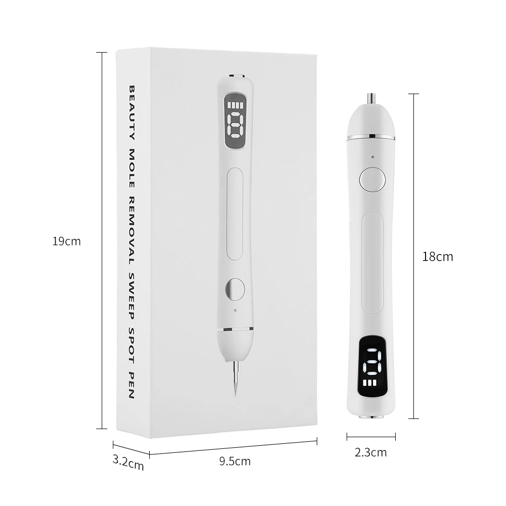 Electric Plasma Pen 9 Modes Auto Blackhead Skin Tag Mole Removal Neck Wart Freckle Nevus Dark Spot Black Dots Face Beauty Skin Care Machine LCD Display