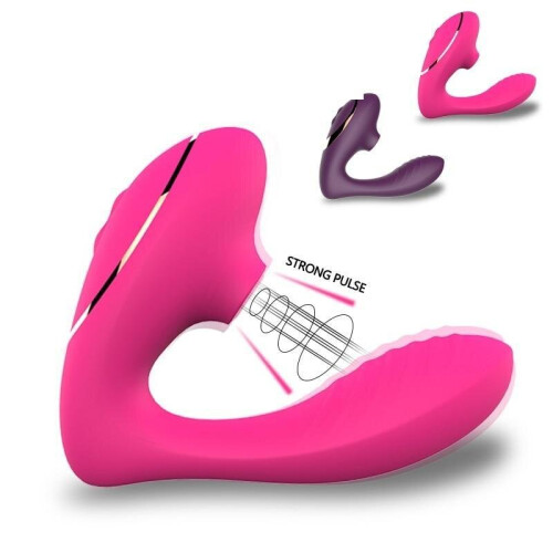 (Purple) Sucking Clitoris Vibrator Oral Tongue Wearable G-Spot Clit Stimulation