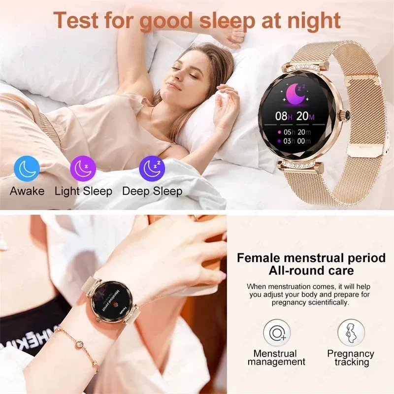 Lady Straps Smart Watch Fashion Luxury Diamond Women Female Smartwatch