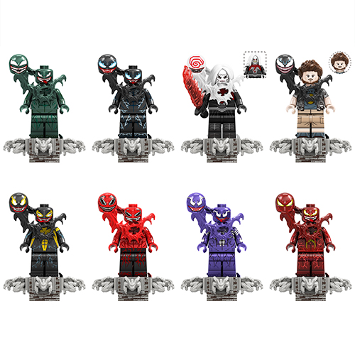 8PCS Avengers Venom Eddie Brock Mini Figure Super Hero Building Blocks Minifigures Set Kids Toys Fit Lego