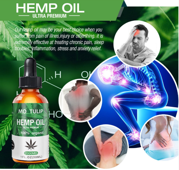 2000mg Hemp Oil - Natural Organic Hemp Seed Extract 30 ml