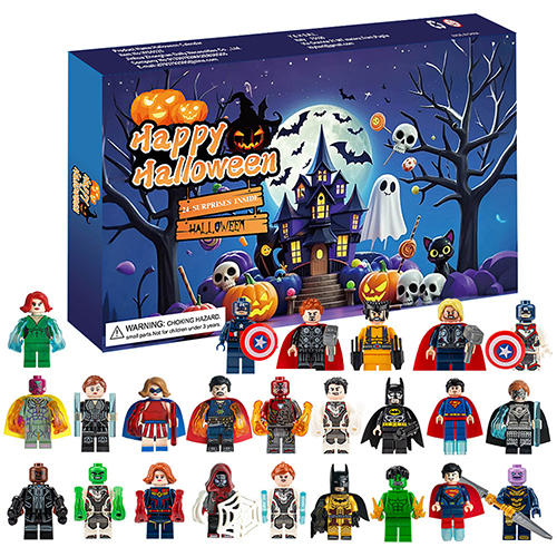 Halloween Advent Calendars 24 Days Countdown Calendars Surprise Blind Box Gift for Kids The Avengers Figures Toys Superhero Minifigure