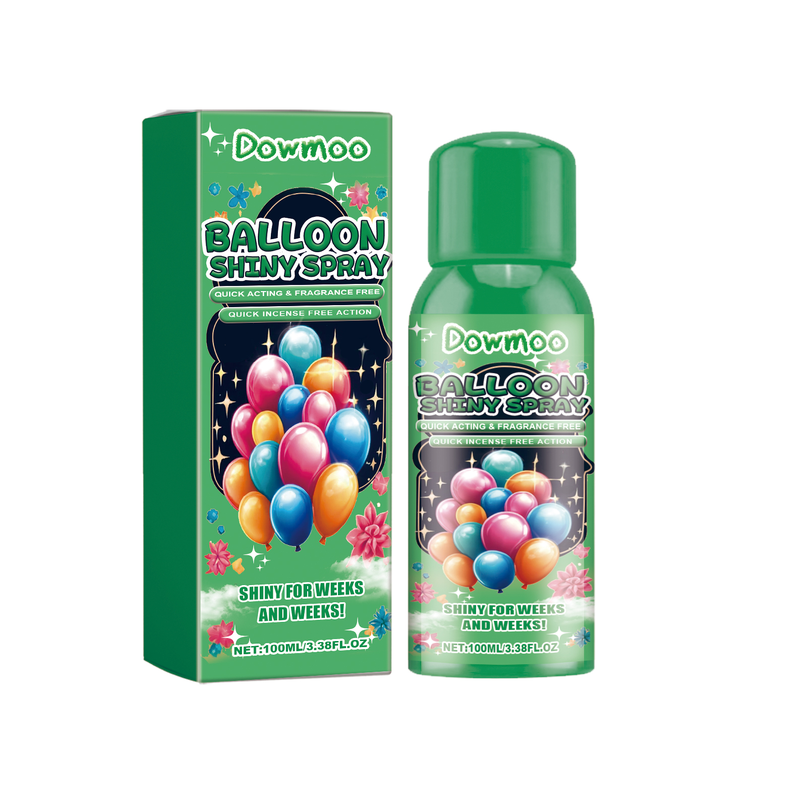 (60ml) Dowmoo Balloon Shiny Spray Anti Fading Polish Party Atmosphere Decoration Mist Long Lasting Shine Balloon Gloss Spray
