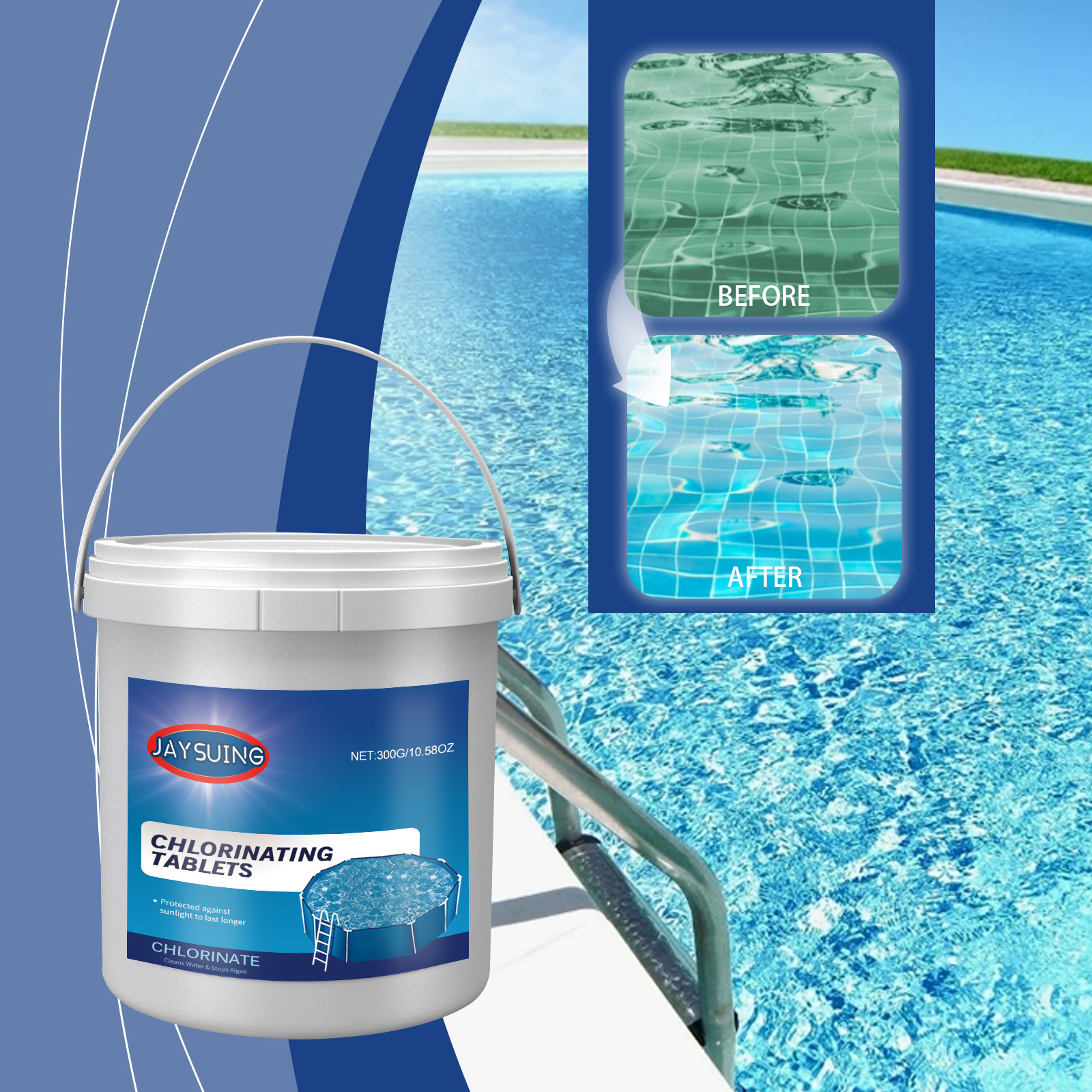 Pool Cleaning Effervescent Chlorine Tablet Long-Lasting Effervescent Tablets Water Care Pool Tablets For Hot Tub Water Cleaning ﻿