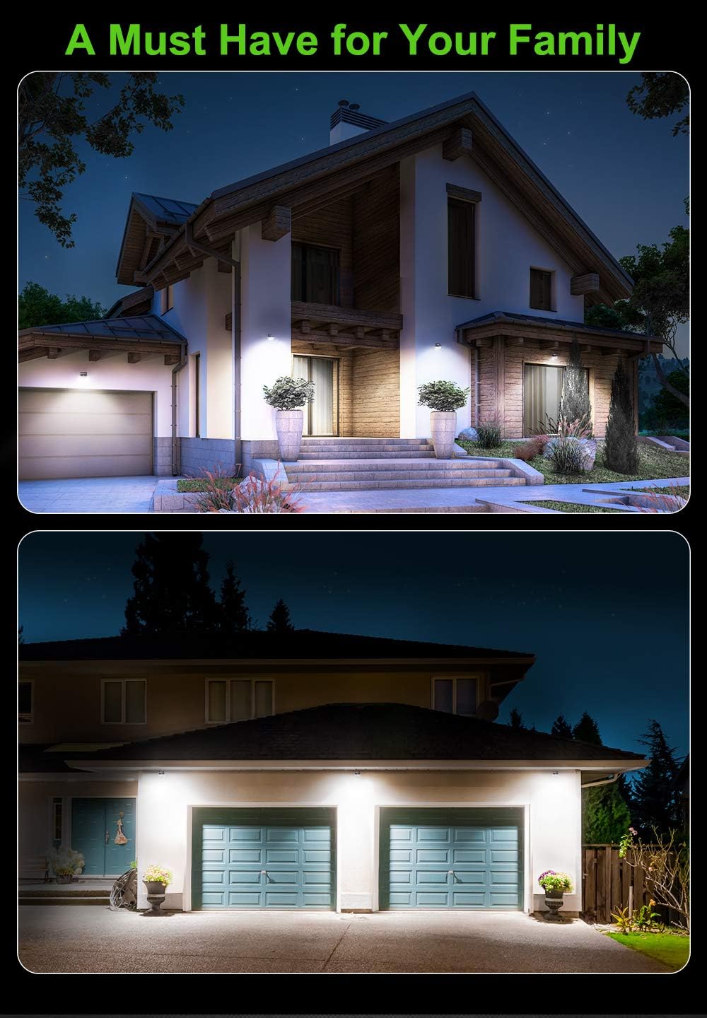 (Cool White) Solar Powered Lights Outdoor, Upgraded Wireless IP65 Solar Motion Sensor Security/Wall Light for Front Door Yard, Garage Garden Fence