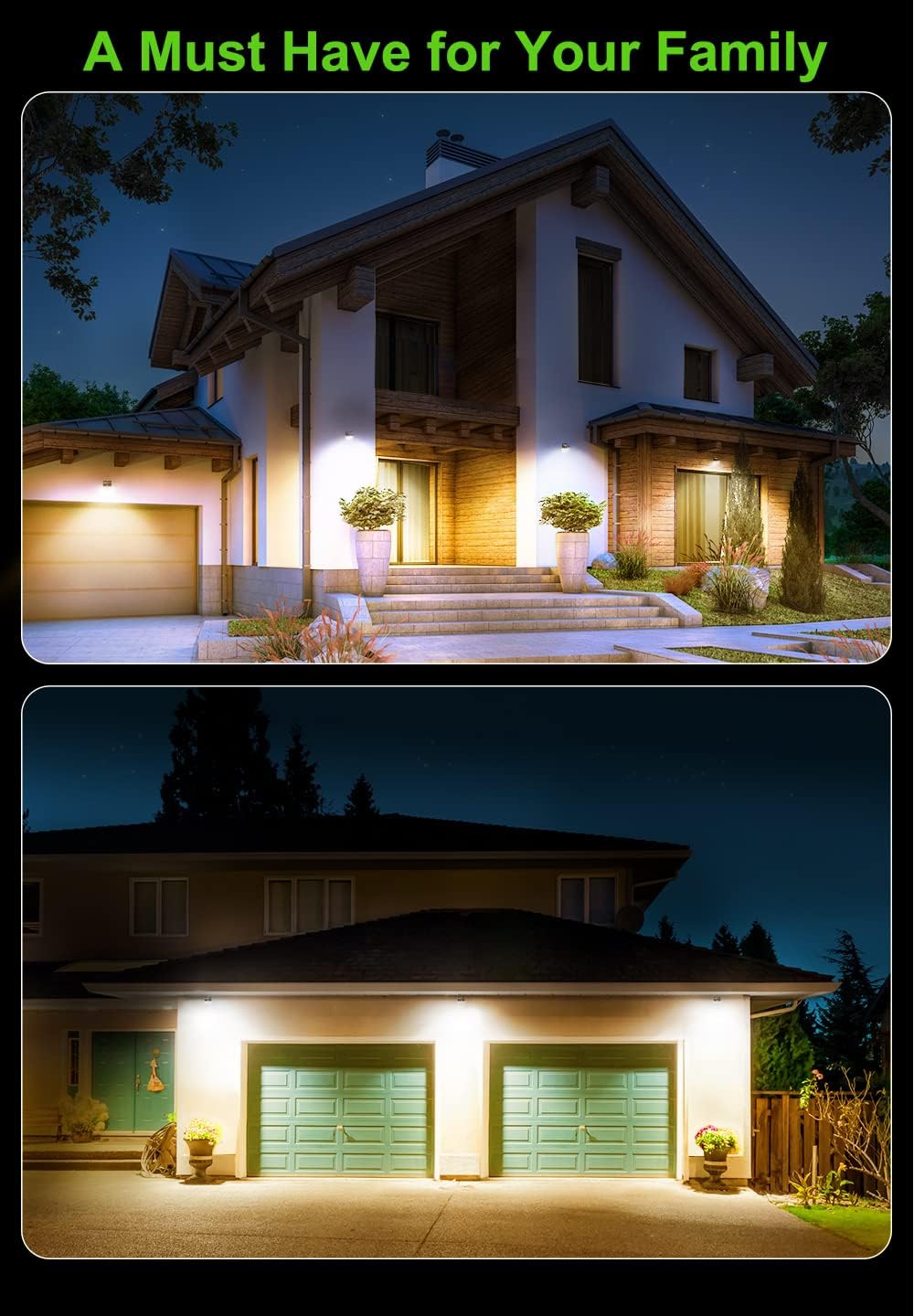 (Cool White) Solar Powered Lights Outdoor, Upgraded Wireless IP65 Solar Motion Sensor Security/Wall Light for Front Door Yard, Garage Garden Fence