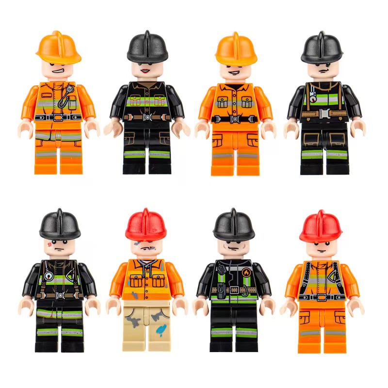 (Game) Hot City Action Mini Figures Building Block Engineer Vacation Scene Bricks Toys Gifts for Kids