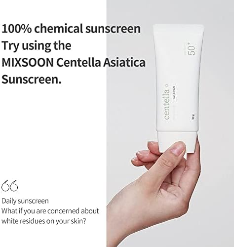 mixsoon Centella Asiatica Sunscreen SPF 50 PA Serum Like Hydrating Face Sunscreen Lightweight Soothing Care Centella Extract Sensitive Dry Skin 50ml