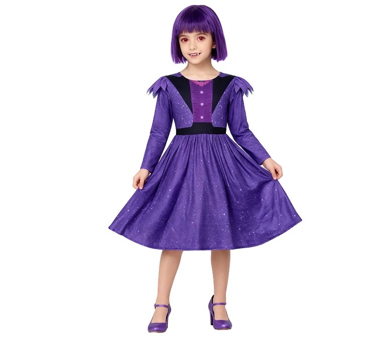 (110CM) Cute Little Witch Dress Vampiress Nana Cosplay Outfit for Halloween Trick or Treat Roleplay Girl