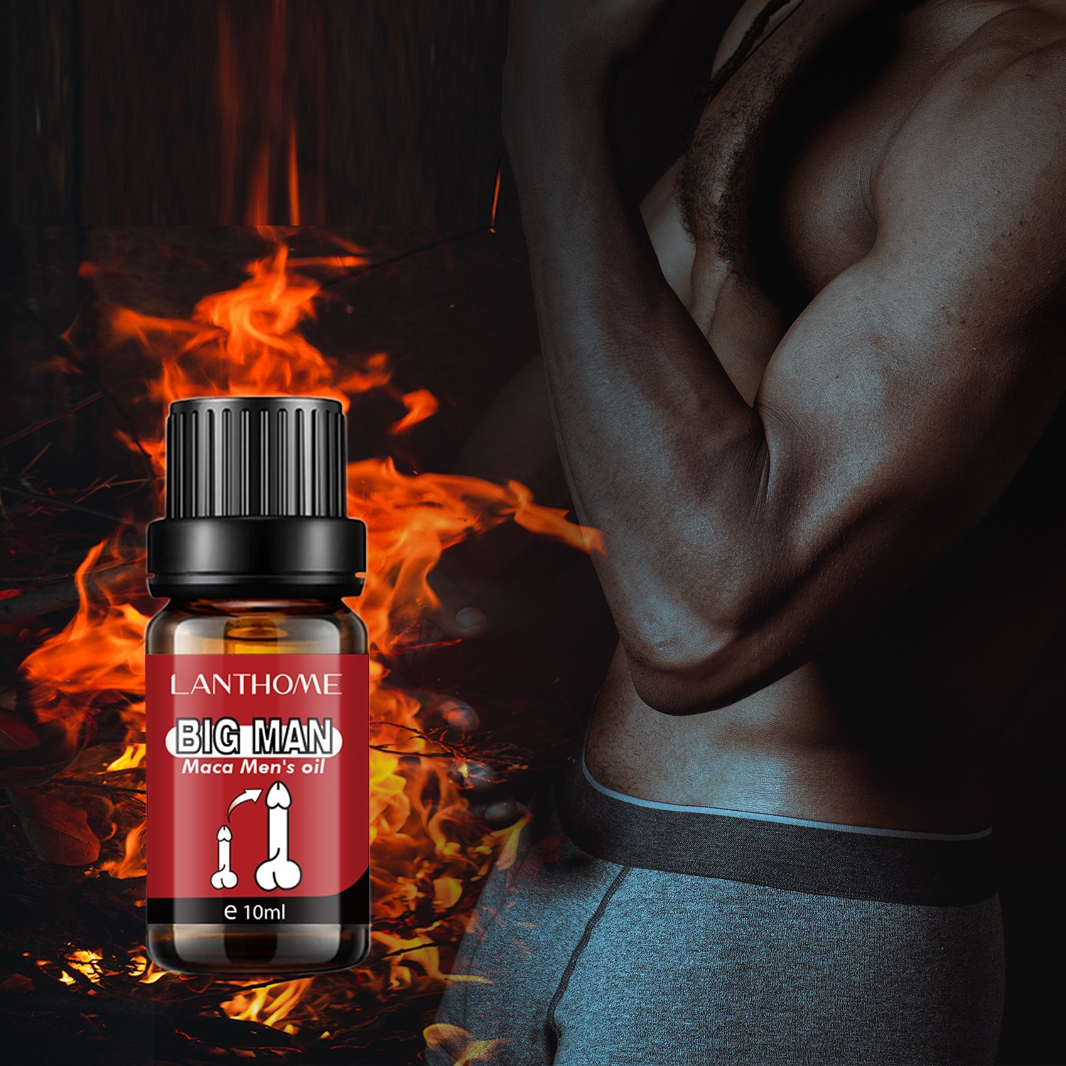 Men‘s Oil 10ml Personal Care Massage Oil for Gentle Body Care Home Use