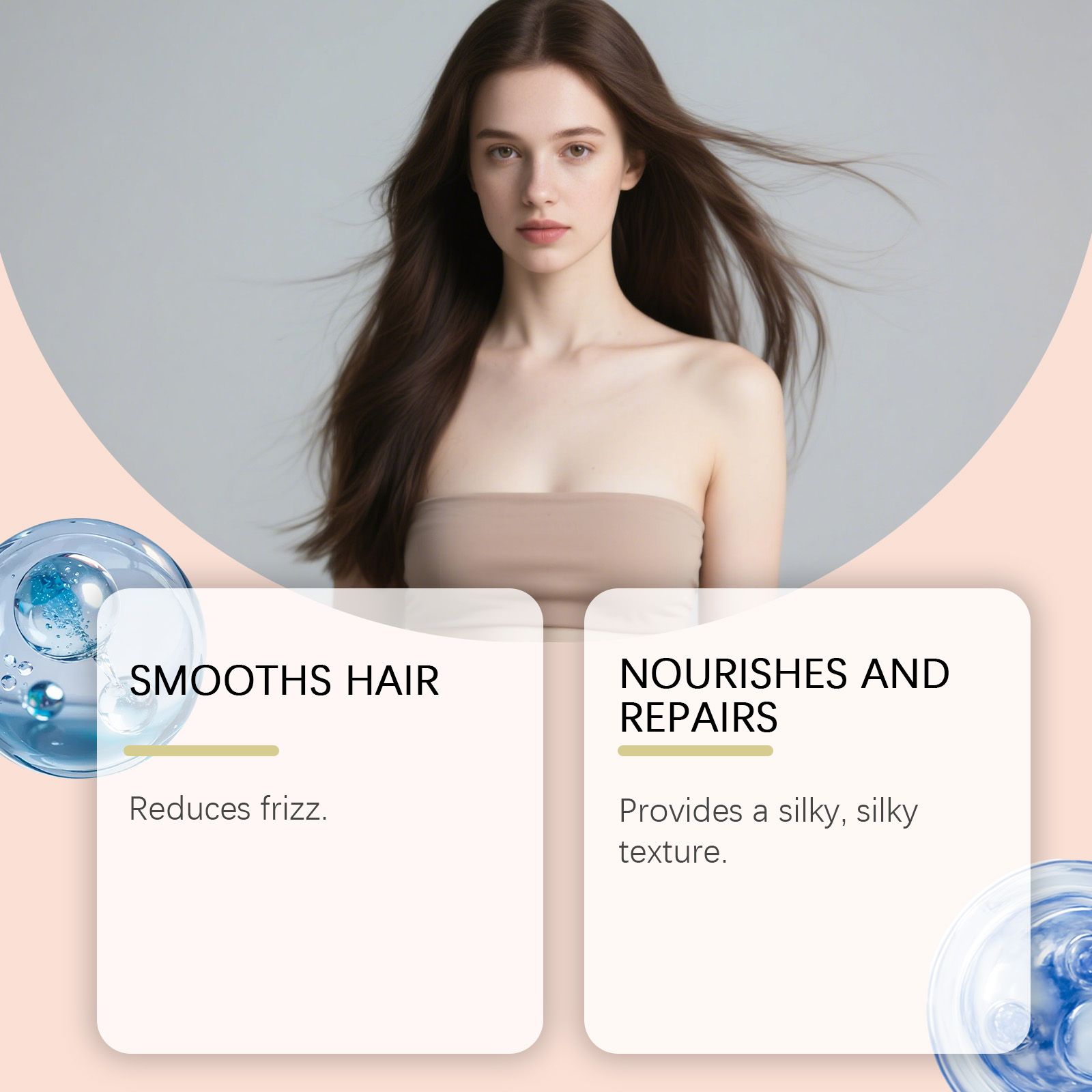 Hair Smoothing Conditioning Cream Daily Nourishing Gentle Care Silky Glossy Light Frizzy Hair Strands Tresses