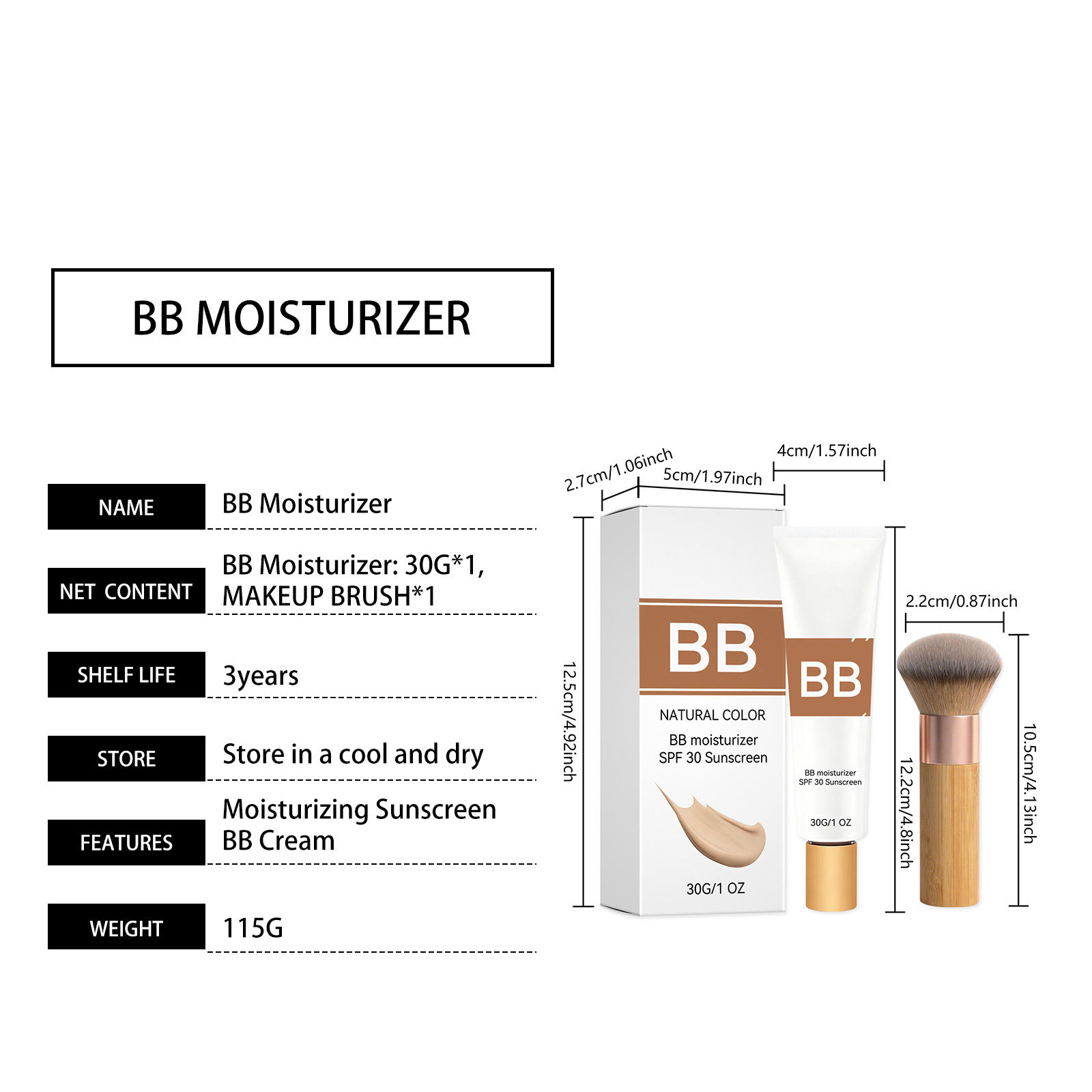 Moisturizing Sunscreen Bb Cream Natural Shade Mild Light Hydrating Watery Fresh Smooth Fine Fit Facial Skin