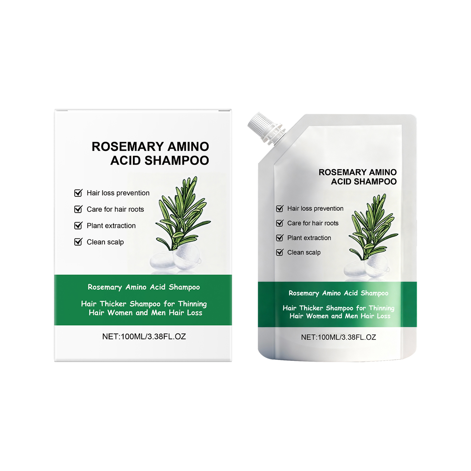 Rosemary Fluffy Shampoo Gentle Clean Hair Natural Volumizing Moisturize Repair Split Ends Bright Soft Hair Care For All Hair Strands