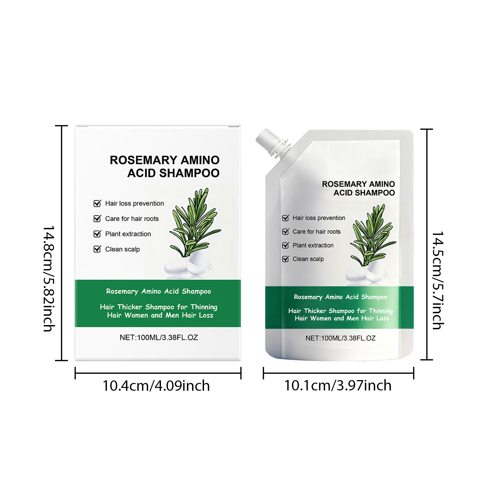 Rosemary Fluffy Shampoo Gentle Clean Hair Natural Volumizing Moisturize Repair Split Ends Bright Soft Hair Care For All Hair Strands