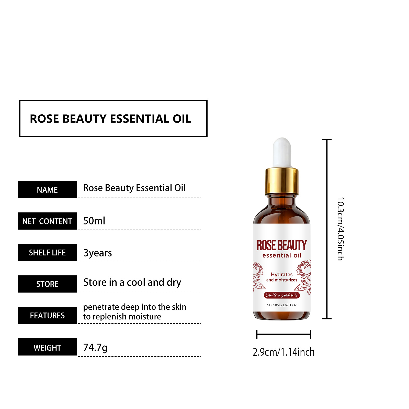 Rose Nourishing Essential Oil Moisturizing Silky Refreshing Brightening Softening Mild Hydrating Daily Skin Care
