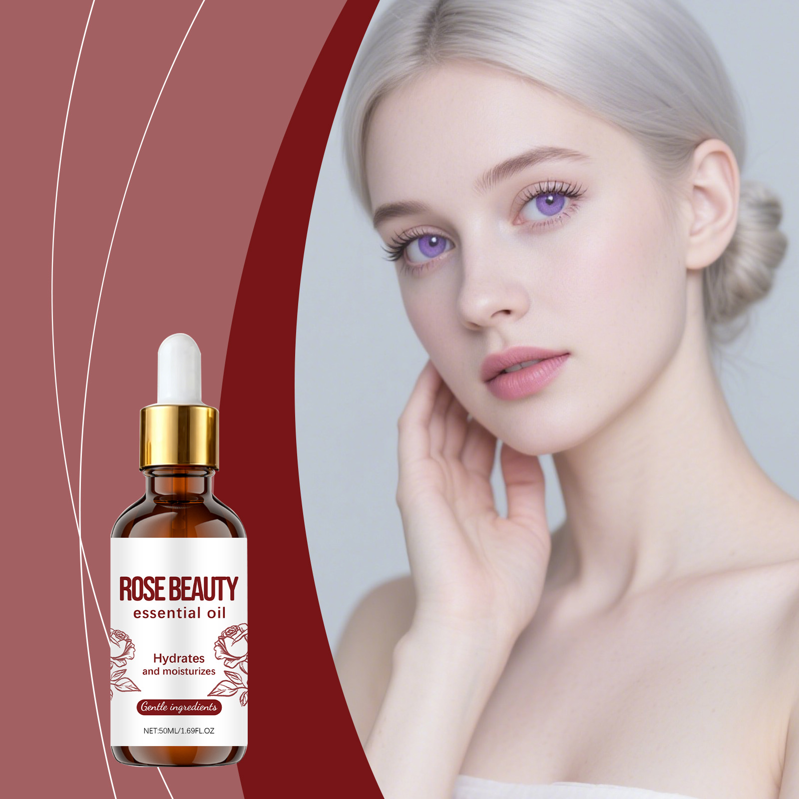 Rose Nourishing Essential Oil Moisturizing Silky Refreshing Brightening Softening Mild Hydrating Daily Skin Care