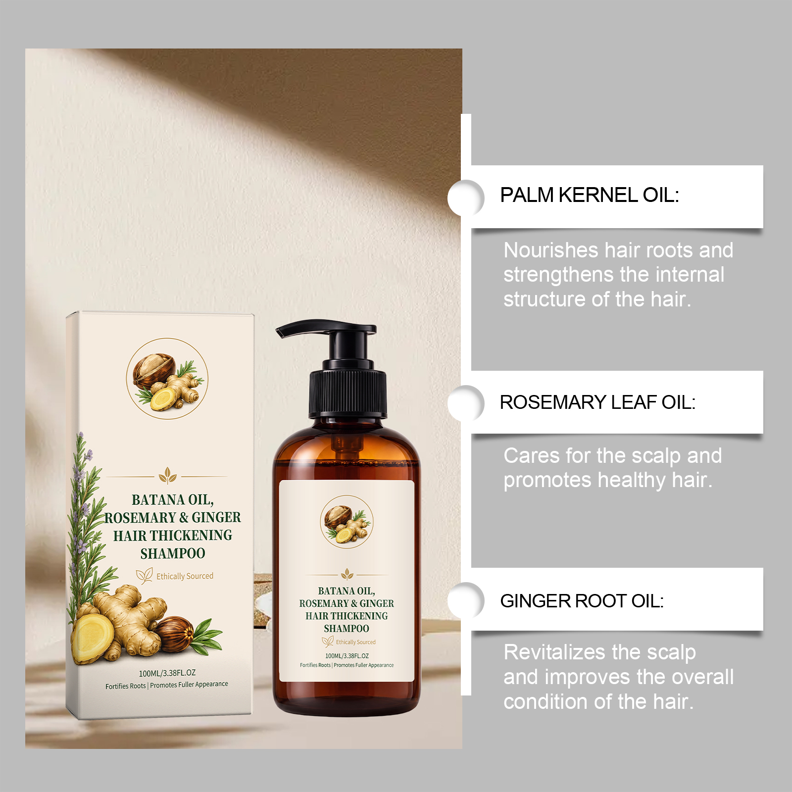 Batana Oil Hair Growth Shampoo Nourish Firm Repair Oil Control Men Women Daily Scalp Clean Care