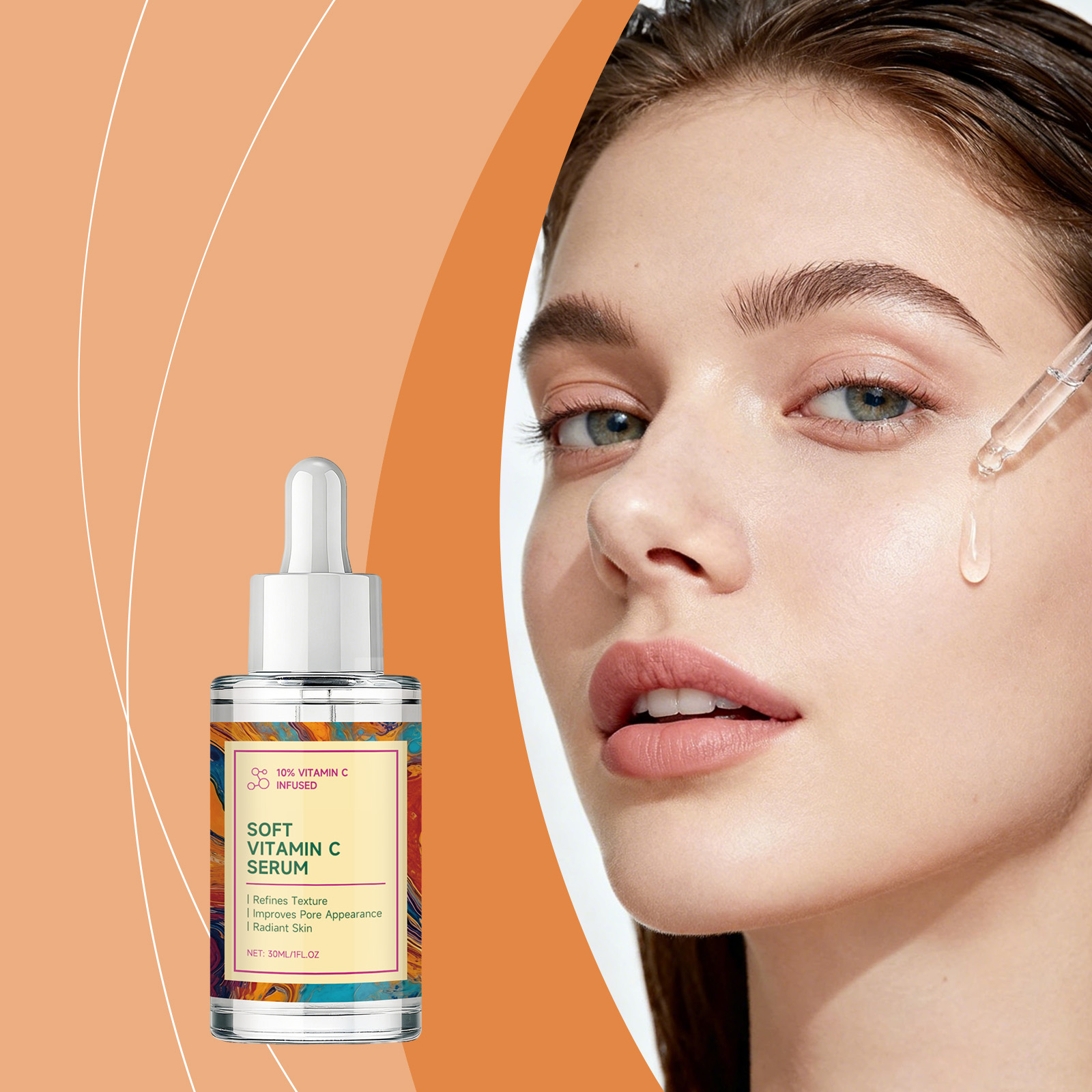 Vitamin C Serum Mild Hydrate Light Soft Fast Absorb Bright Complexion Nourish Dermis Facial Care