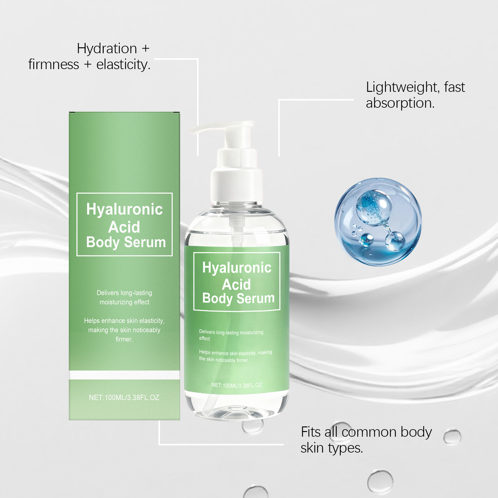 Body Moisturizing Essence Liquid Mild Rich Nourishing Tender Hydrated Smooth Elastic Daily Skin Coating Care