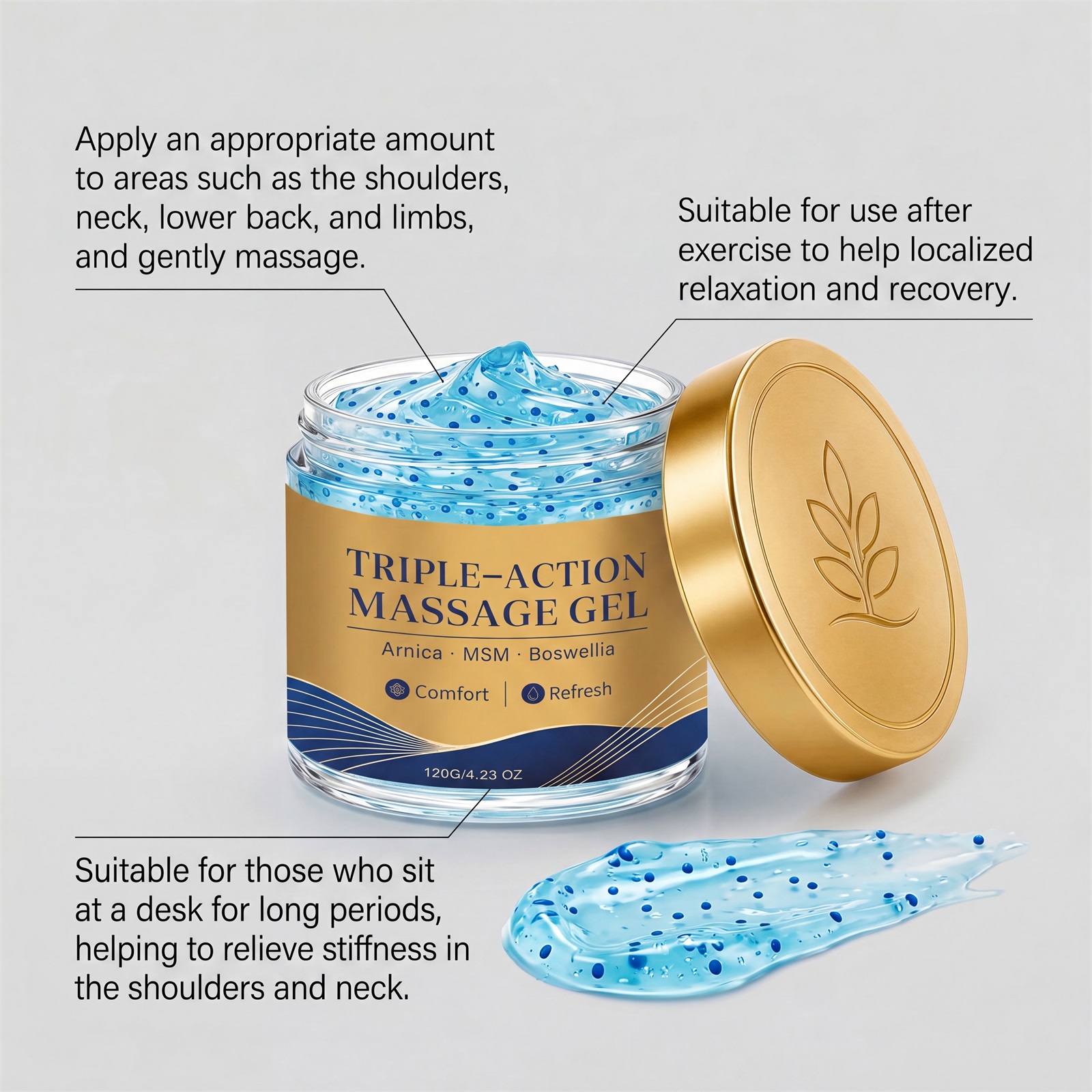 Triple Joint Care Massage Gel Deep Muscle Relief Body Topical Skin Health Treatment Cream