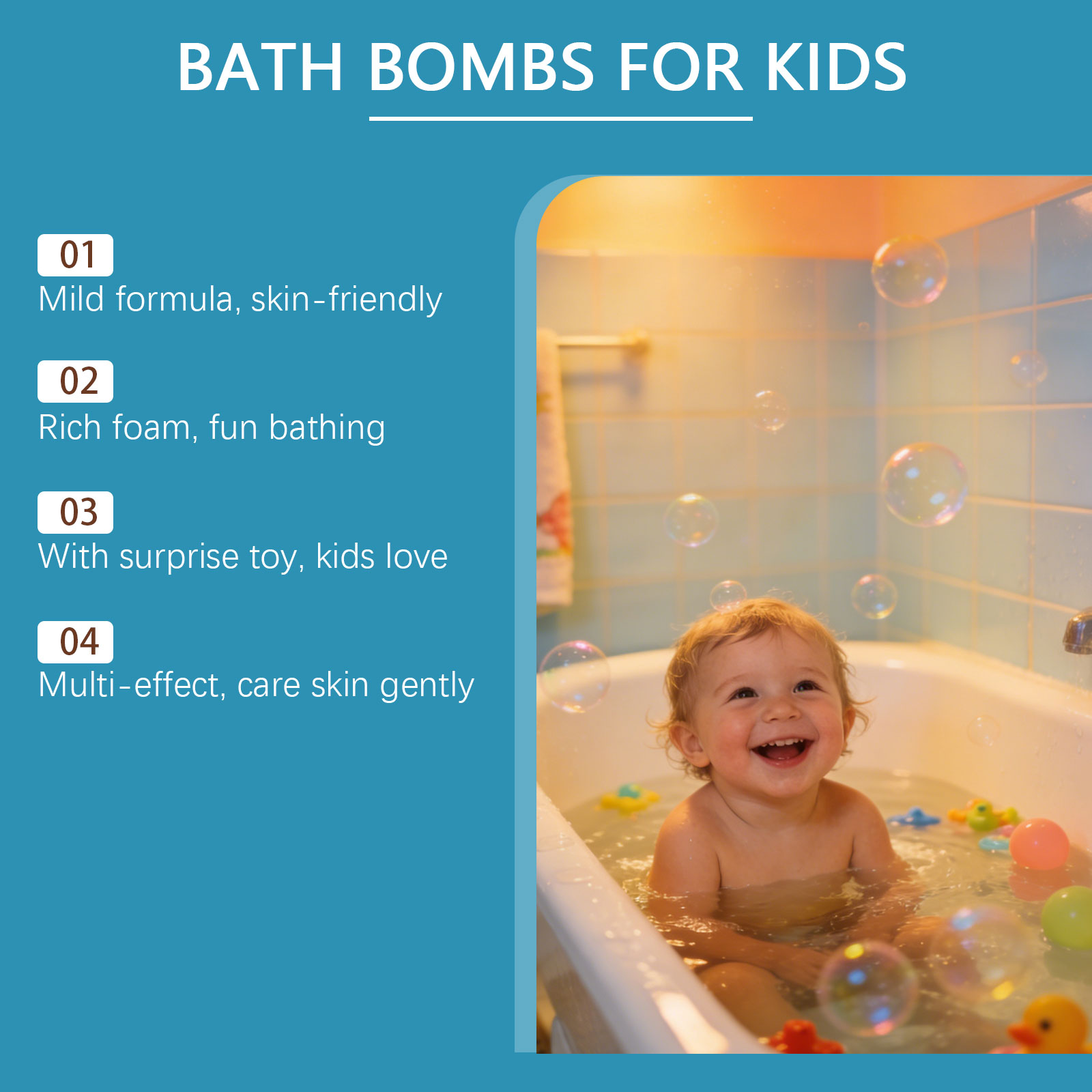 Ocean Themed Toy Bath Bomb Set Mild Care Daily Moisturizing Cleansing Body Skin