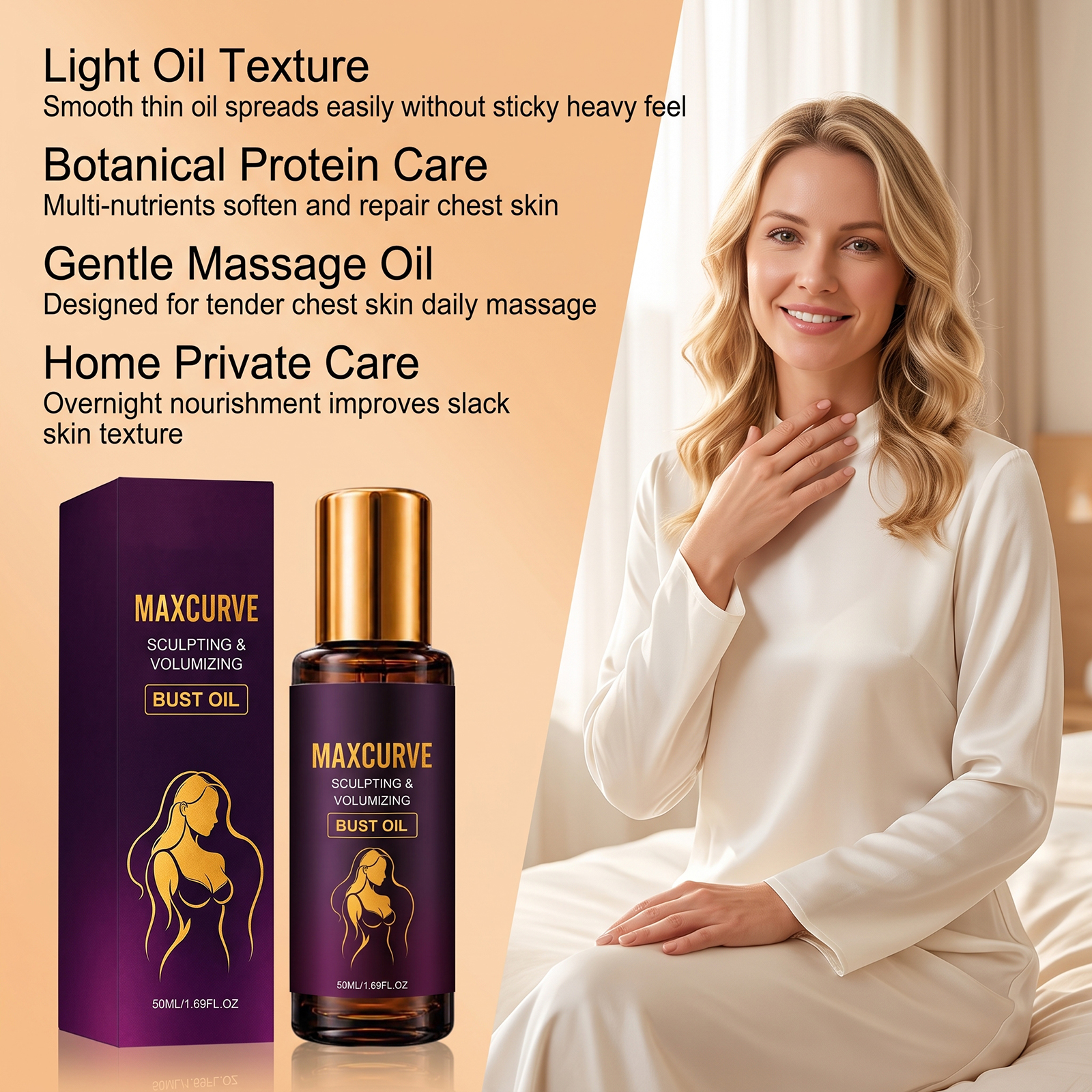 Chest Care Oil Mild Ingredients Nourish Chest Skin Elastic Comfort Fresh Non Greasy Daily Smear Oil