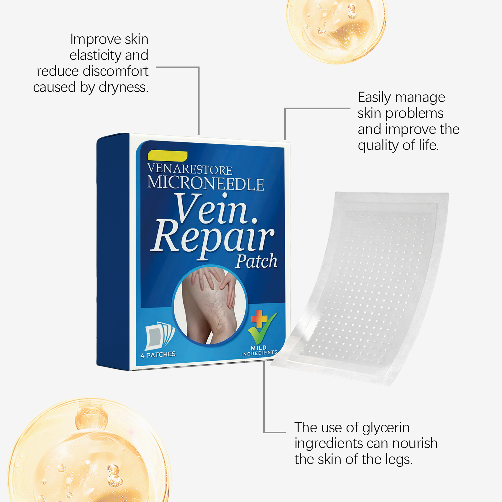 Leg Care Patch Plant Essence Infused Light Fit Easy Apply Daily Calf Dry Rough Skin Soften