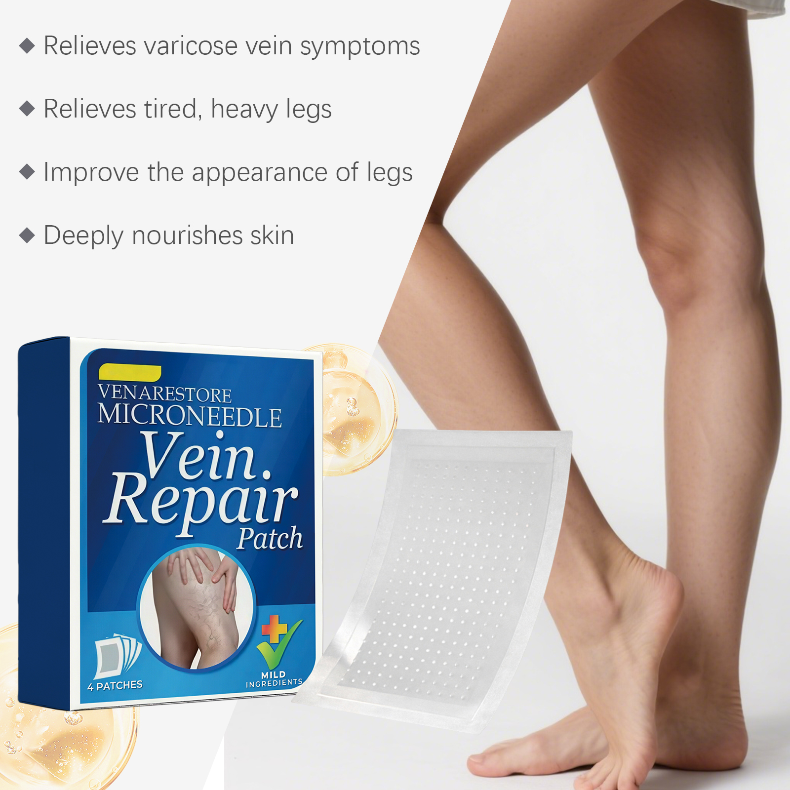 Leg Care Patch Plant Essence Infused Light Fit Easy Apply Daily Calf Dry Rough Skin Soften