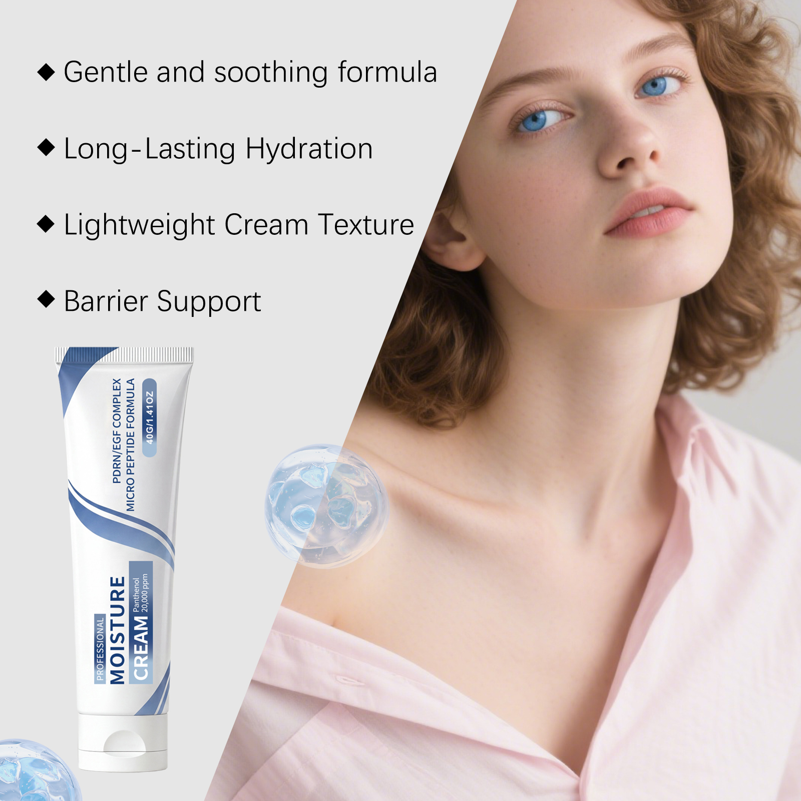 Moisturizing Nourishing Cream Mild Skin-Friendly Refreshing Non-Greasy Light Texture Easy Smearing Daily Facial Skin Care