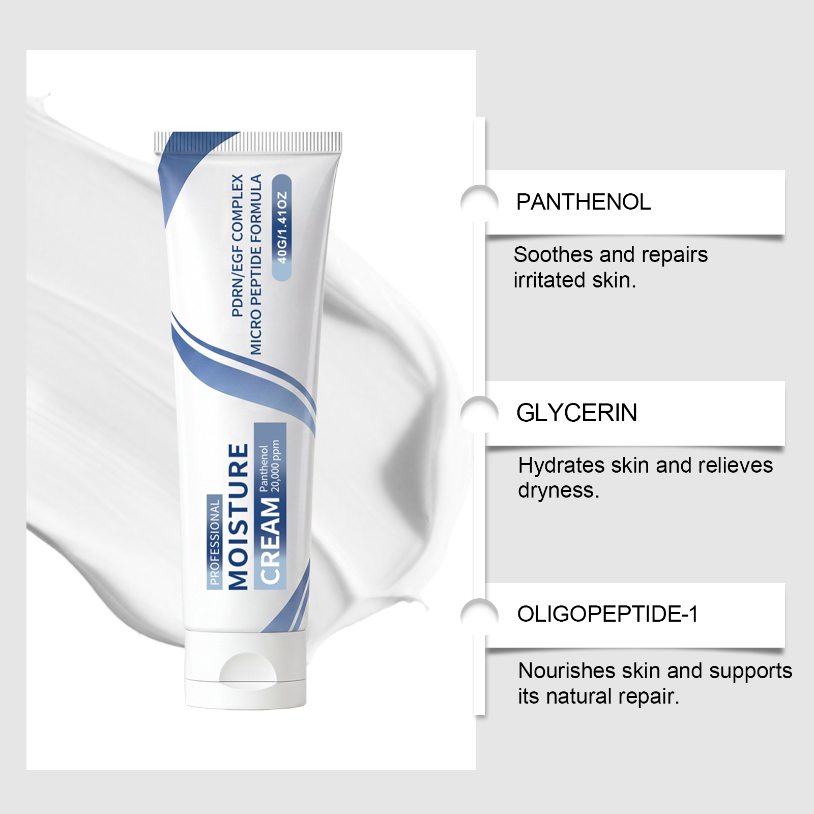 Moisturizing Nourishing Cream Mild Skin-Friendly Refreshing Non-Greasy Light Texture Easy Smearing Daily Facial Skin Care