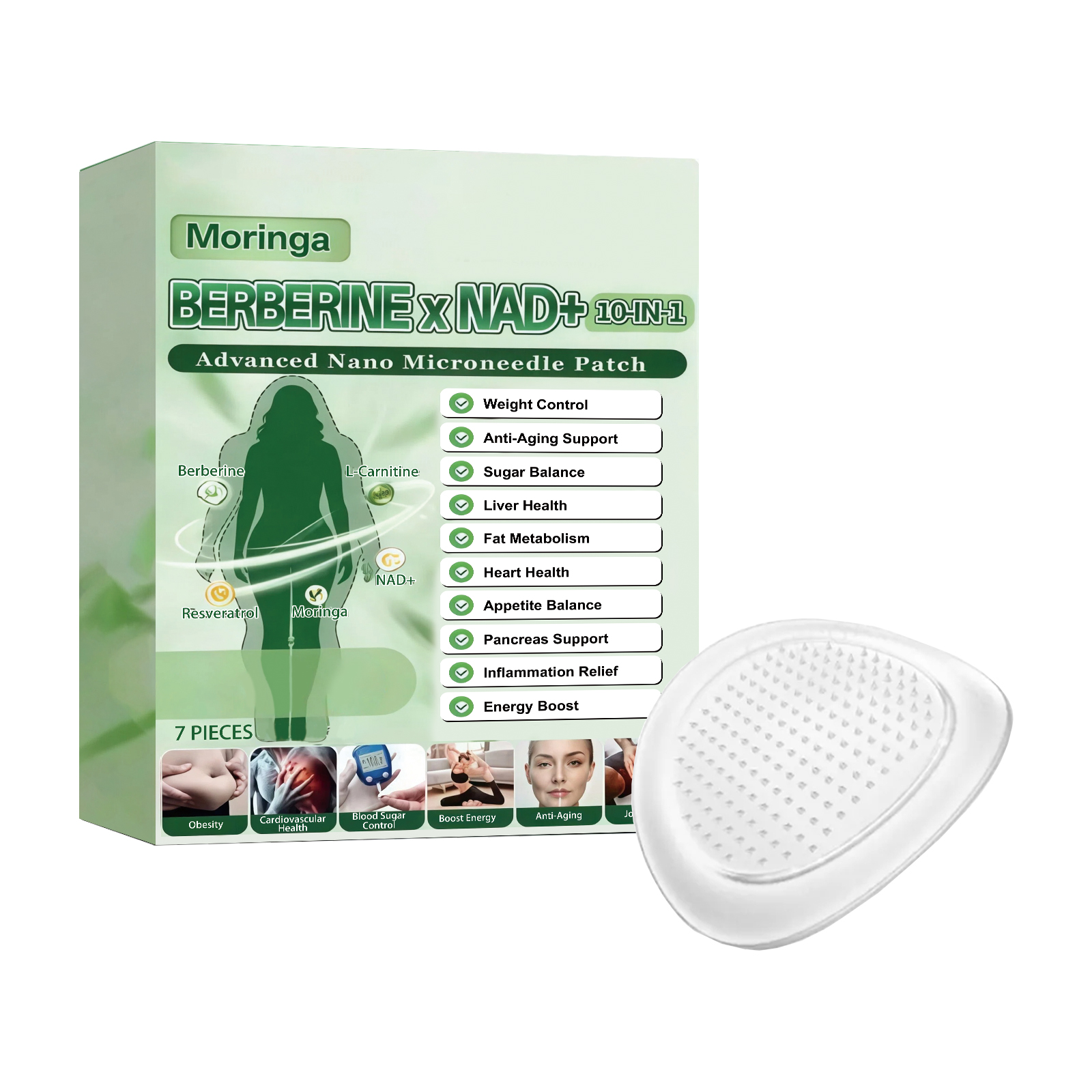 Moringa Care Patch Breathable Material Comfortable Daily Mild Care Body Skin Natural Fit Skin Friendly