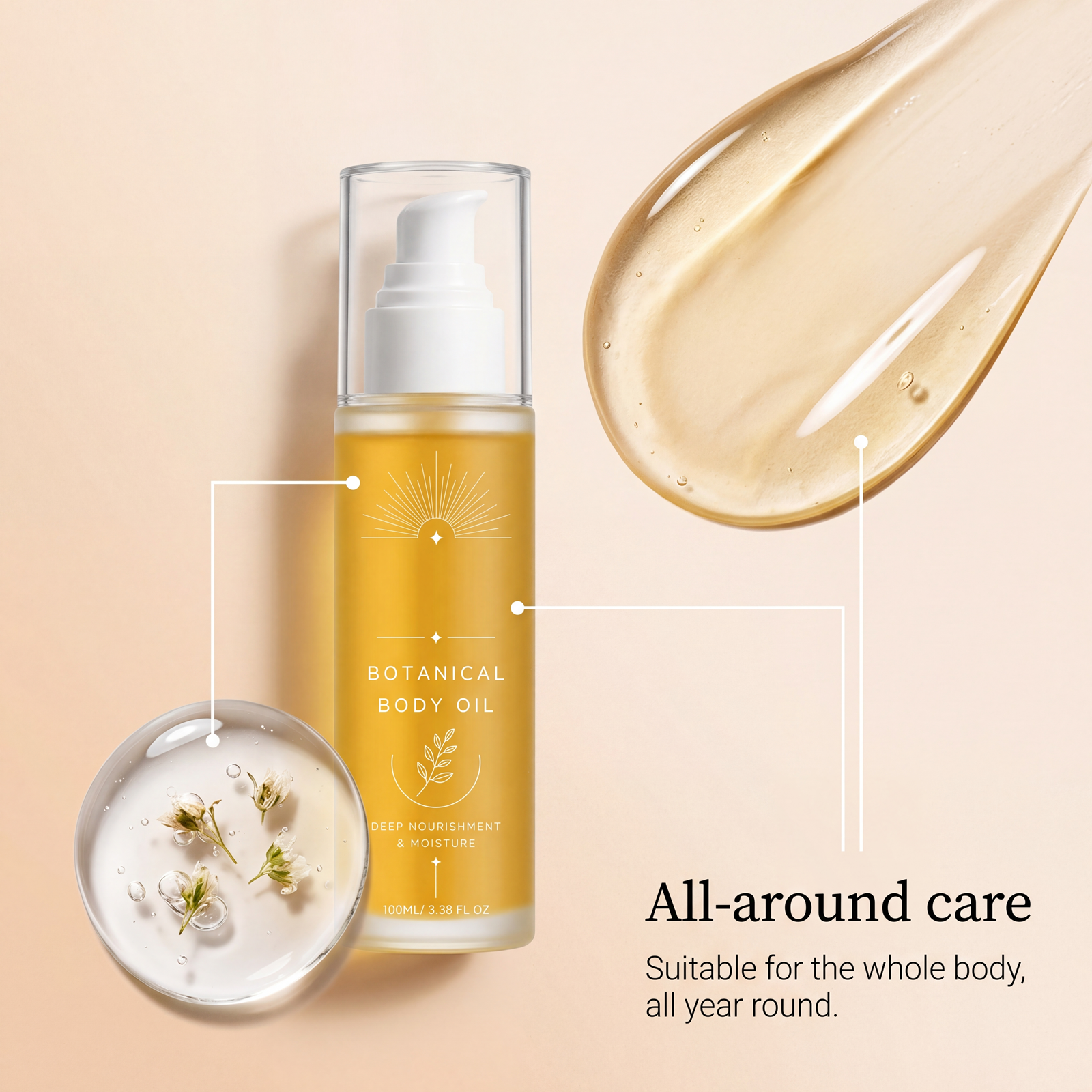 Softening Body Oil Mild Ingredients Moisturize Body Skin Replenish Water Keep Smooth Daily Care Oil