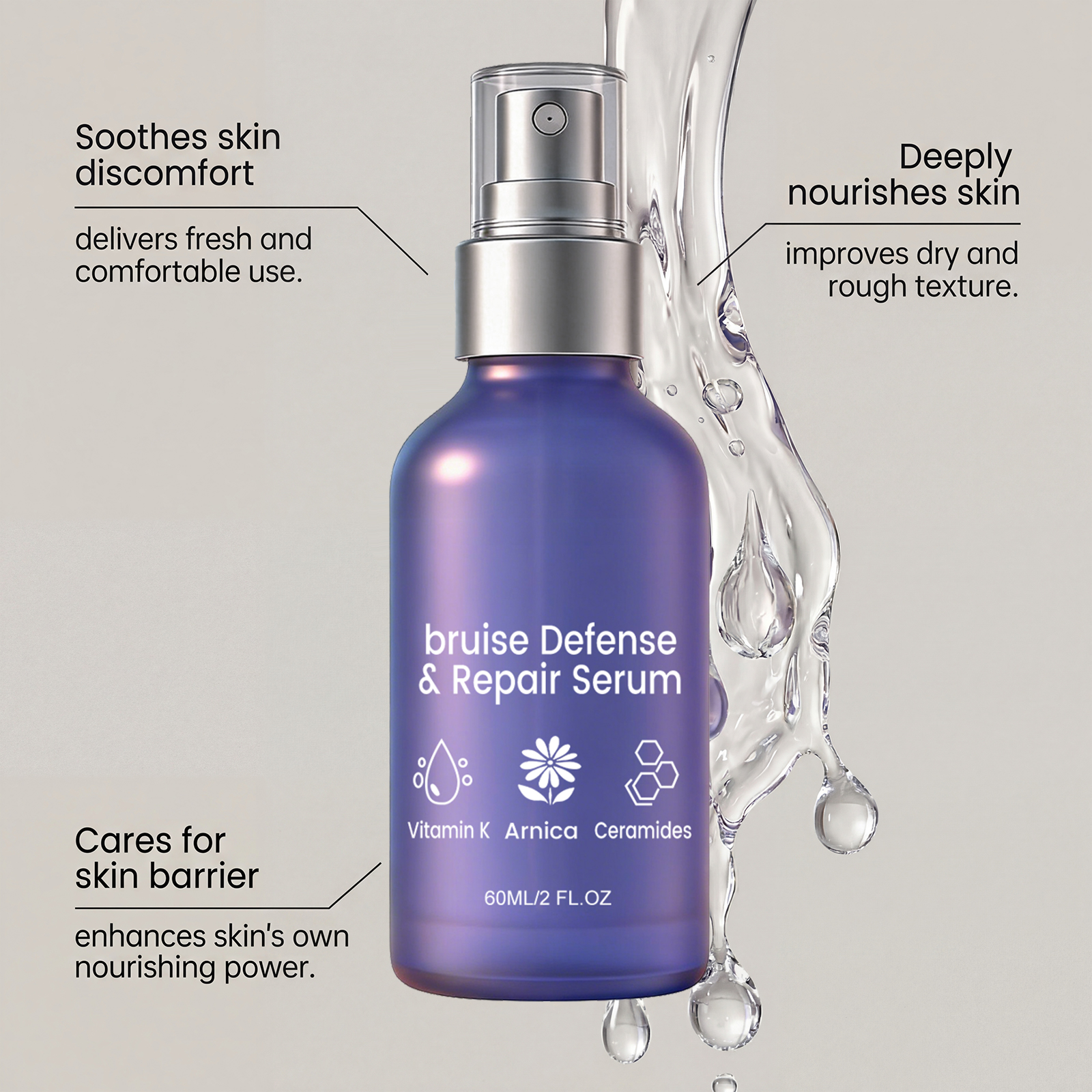 Body Essence Spray Herbal Ingredients Gentle Care Smooth Delicate Glossy Moisturizing Essence Water Skin