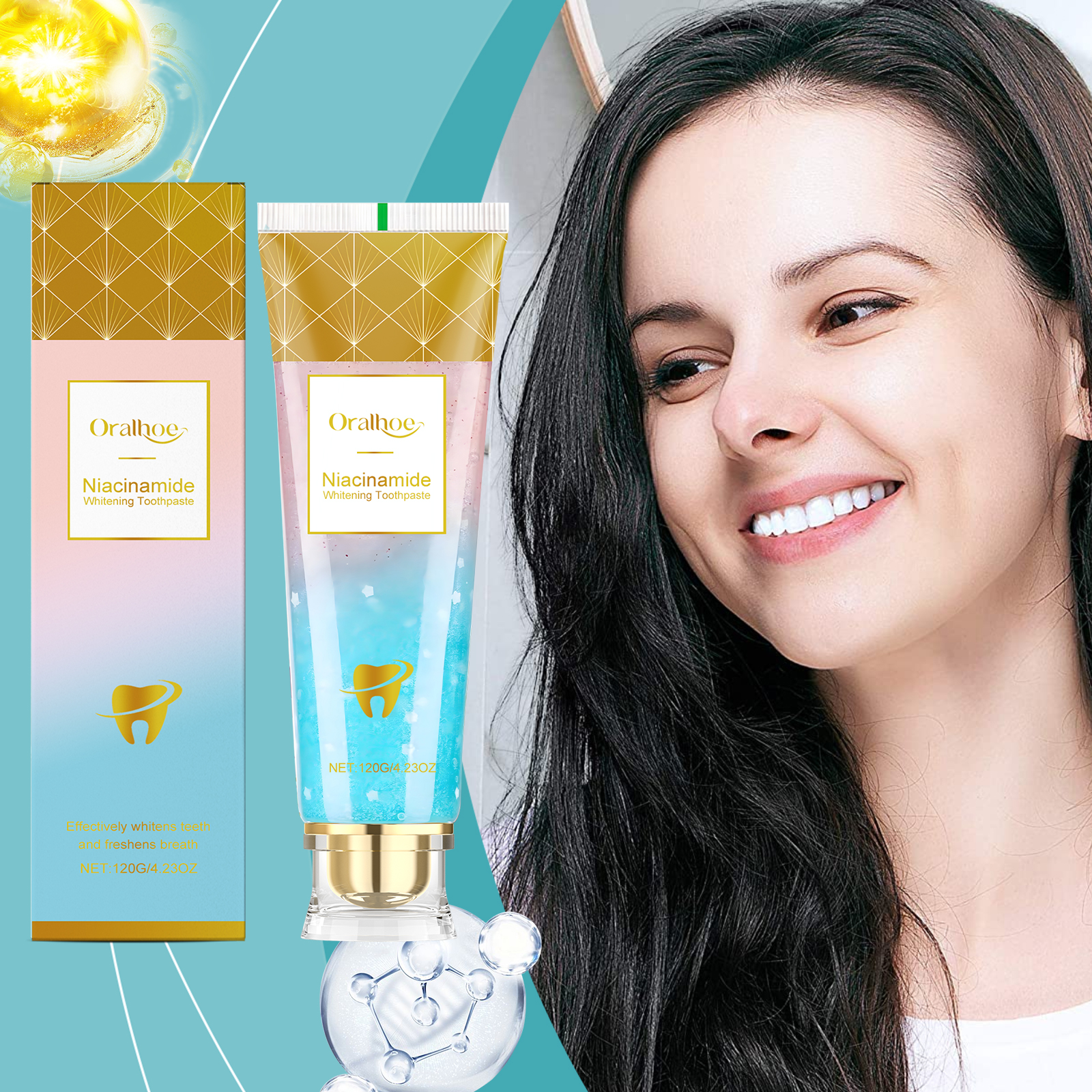 Brightening Toothpaste Daily Gentle Care Remove Stains Brighten Fresh Reduce Odor Protect Oral Cavity