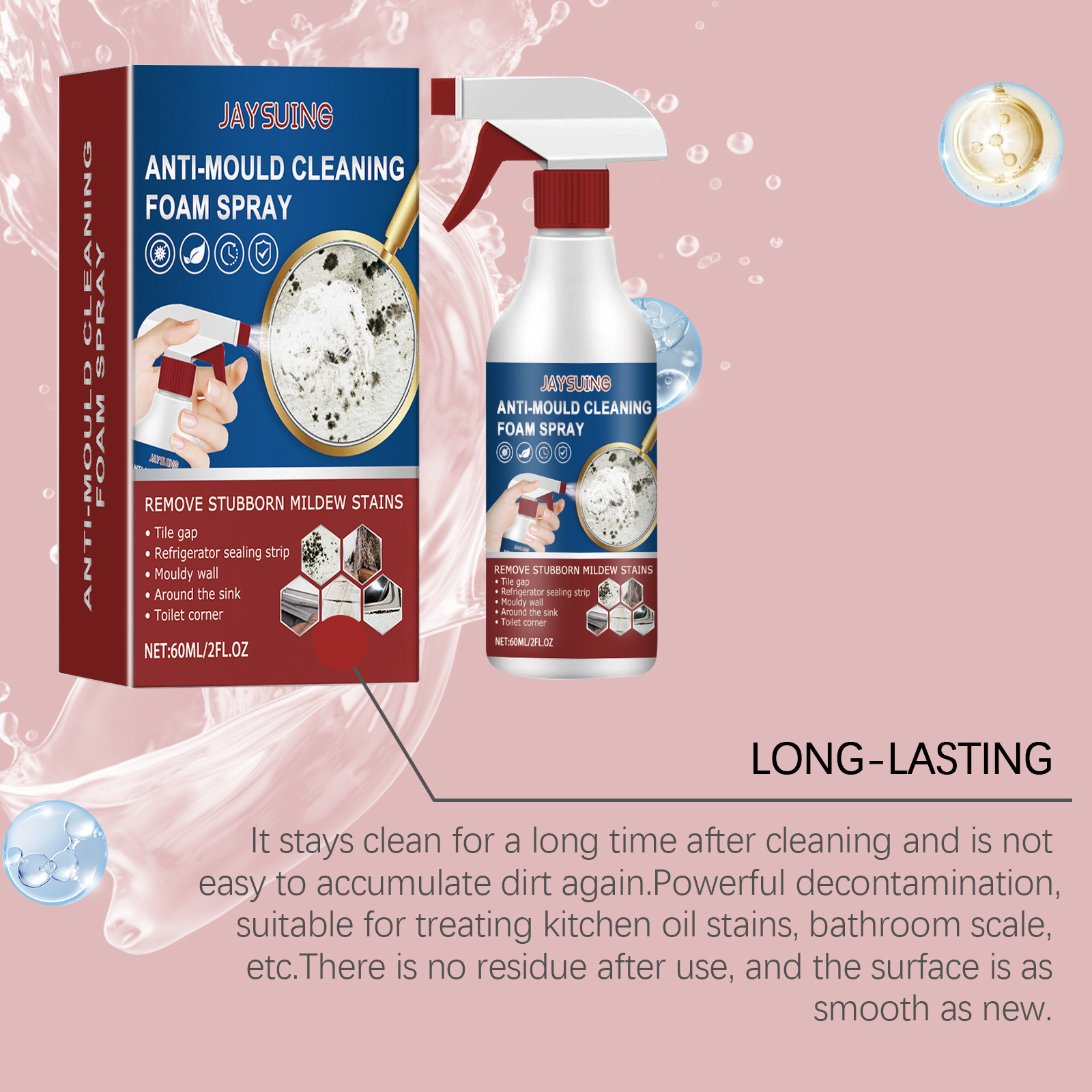 Stain Removing Cleaning Spray For Household Wall Tile Gap Wall Kitchen Bathroom Mildew Stain Cleaner