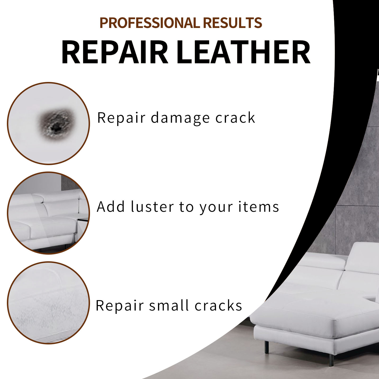 (white) Leather Color Restorer Cream White For Scratches Cracks Car Seat Sofa Jacket Repair And Renovation Balm