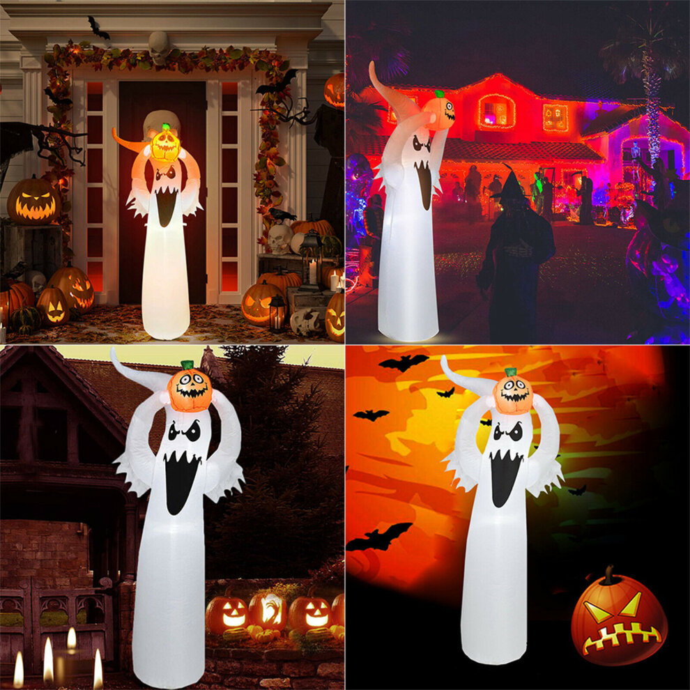 180Cm/5.9FT Halloween Inflatable Model Halloween Inflatable Luminous Ghost Lifting Pumpk