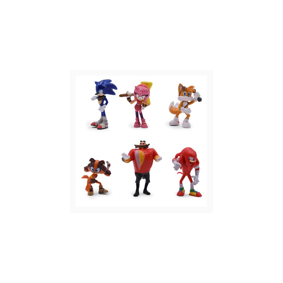 JoySee 6pcs Sonic The Hedgehog Action Figures, Cake Toppers, 5-7 cm