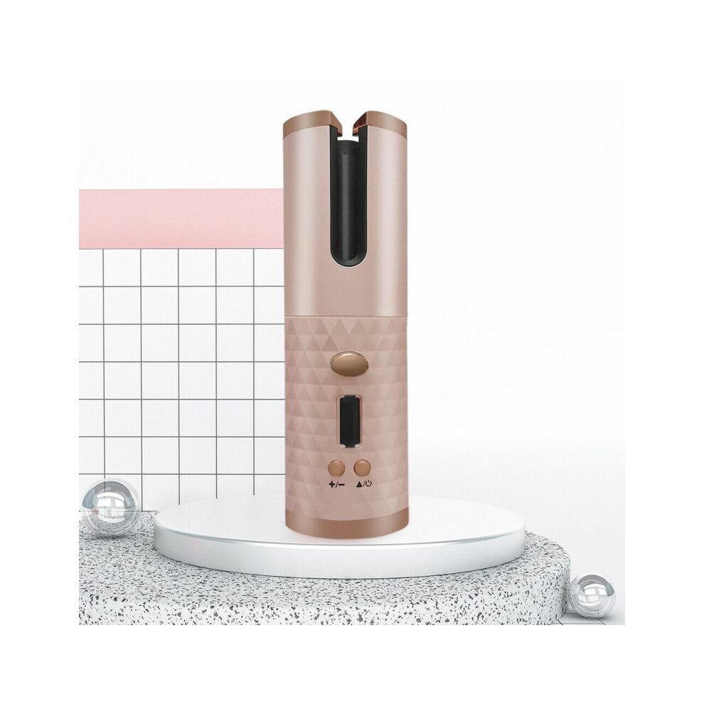 (Pink) Auto Rotating Ceramic Hair Curler