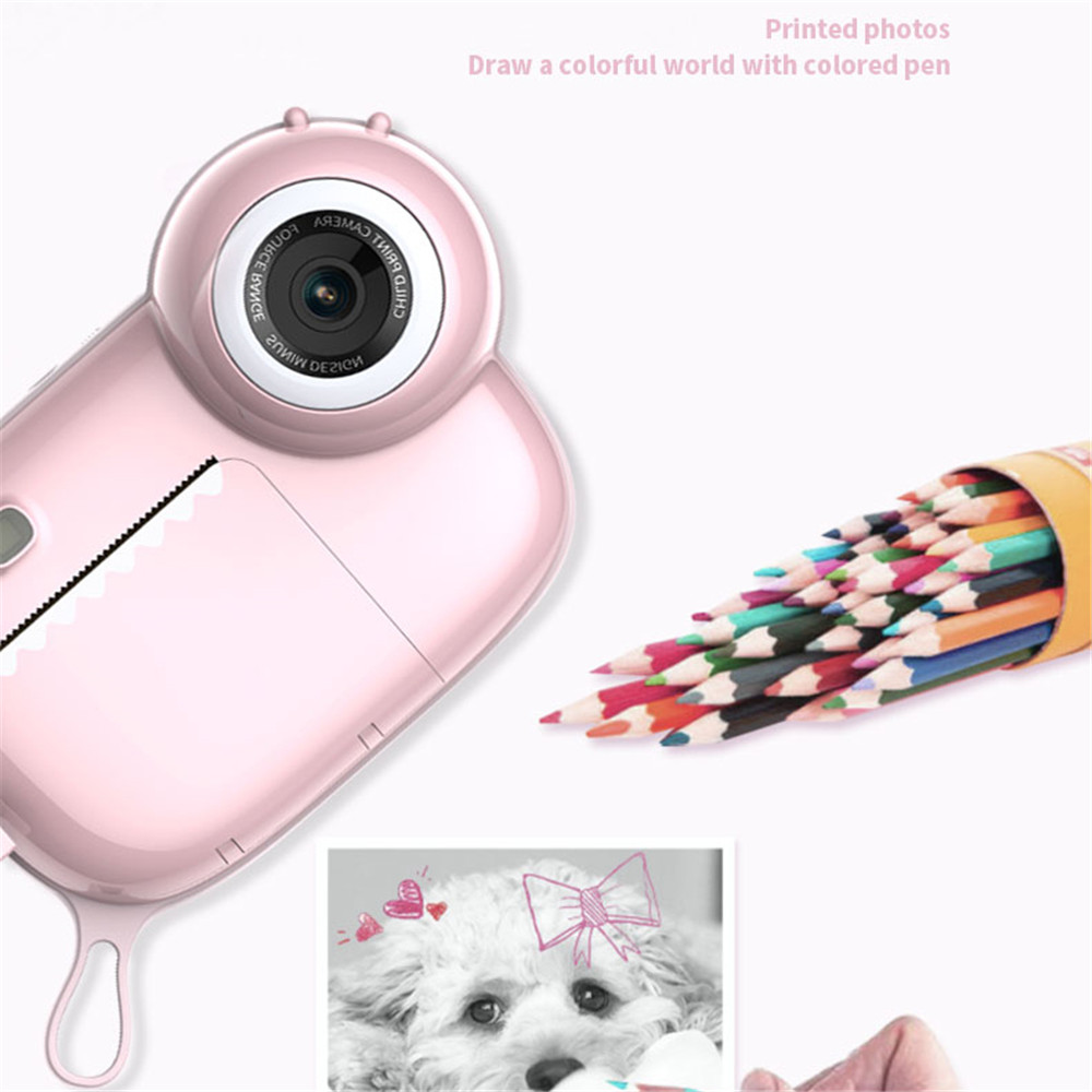(Blue) Instant Print Camera for Kids Digital Camera Photo Video Camera Child Toy Camcorder Recorder for Girls 3 Inch Screen 1080P HD with 32GB TF Card