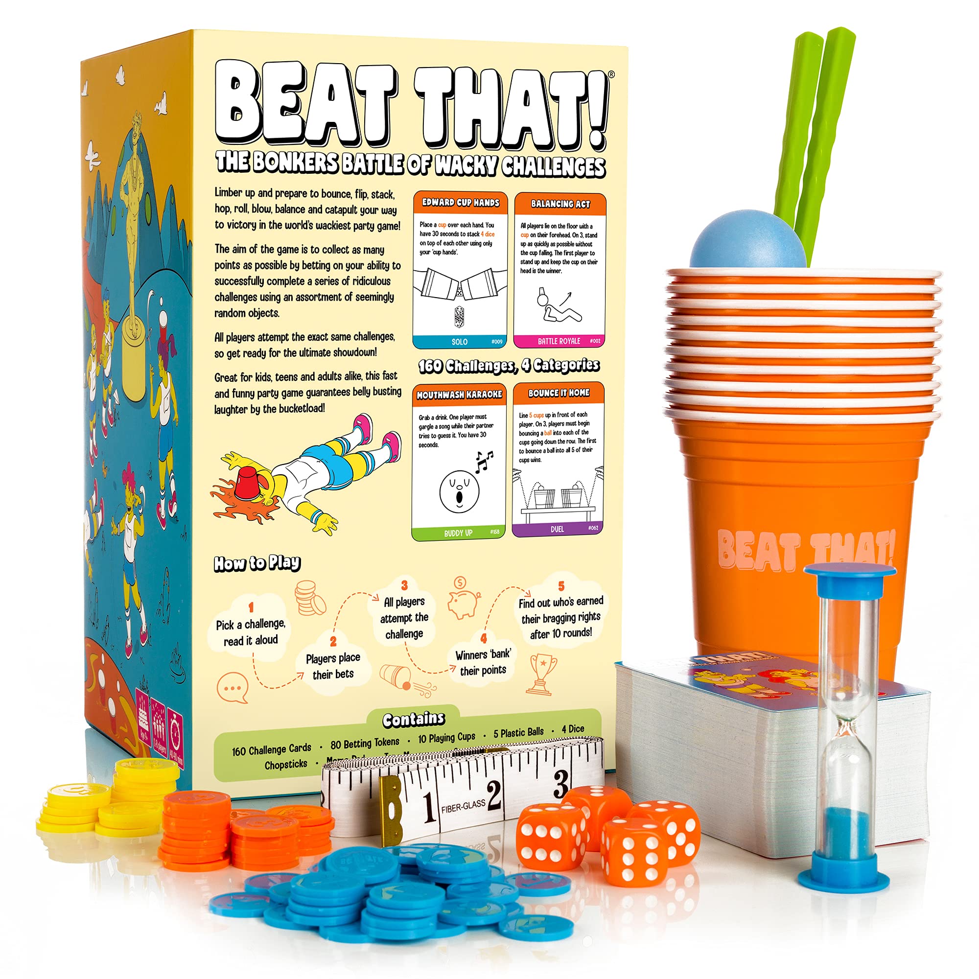 Family Party Game Beat That The Bonkers Battle of Wacky Challenges Board Games Fun Festive Party Cards for Kids and Adults Perfect Christmas Stocking Fillers
