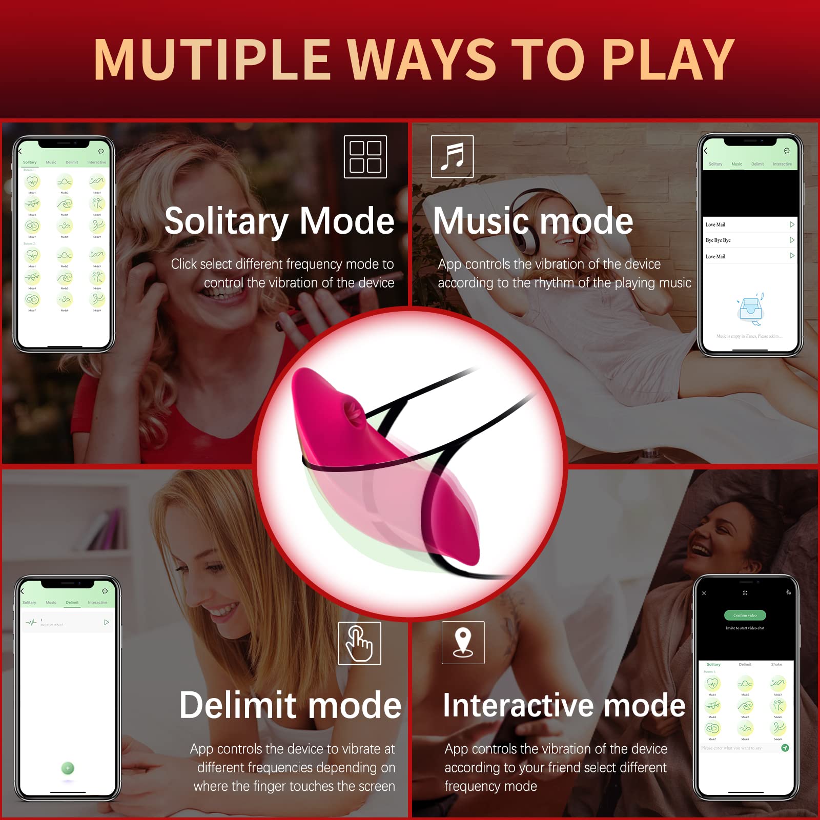 G Spot Vibrator Sex Toys for Women Nipples Clitoral Stimulator Adults Toys Masturbators Bullet Dildo Massager for Couples with 9 Vibrating Sucking APP Control