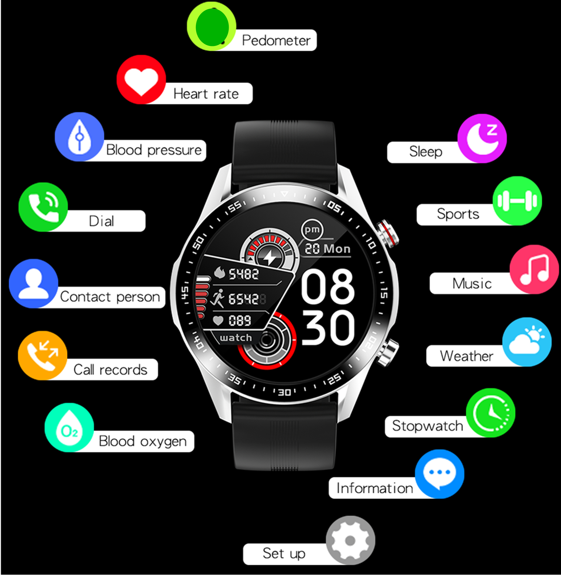BT Phone Call Custom Dial Smart Watch Men Full Touch Screen Waterproof Sport Fitness Tracker