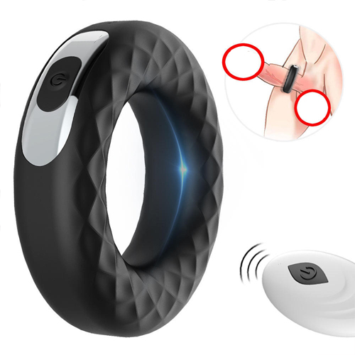 Penis Ring Vibrator Adult Sex Toy Silicone Vibrating Cock Ring 10 Mode USB Rechargeable Life Waterproof for Male Masturbation Men Gay Delay Ejaculation Black