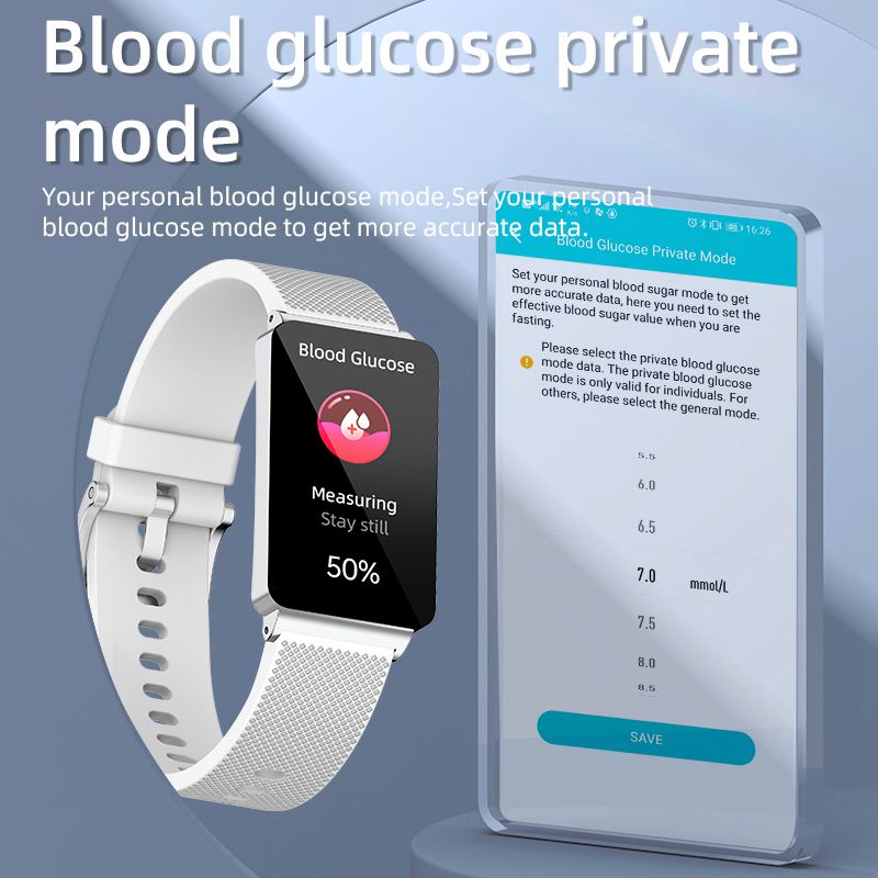 1.57-inch New ECG Blood Glucose Blood Oxygen Heart Rate Temperature Monitoring Multi Sport Mode Men Womens Smart Watch