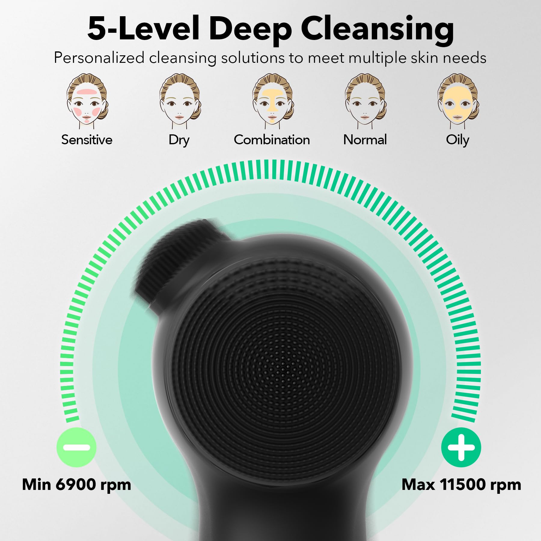 (Pink) Silicone Facial Cleaner Sonic Scrubber Thermal Massage Gentle Face Exfoliator Electric Powered Facial Cleansing Brush Nose Scrubber Reduce Blackhead