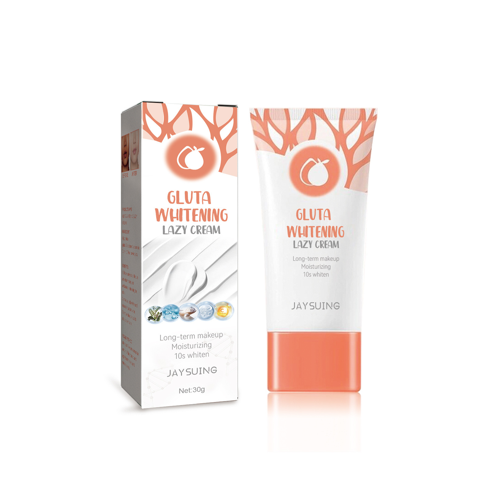 Gluta Whitening Lazy Cream Facial Cream Vitamin C Glutathione Cream Lotion Skin Moisturising Brightening